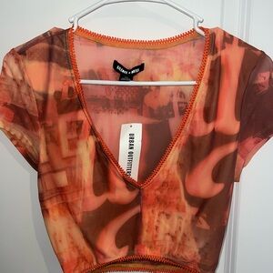 Urban Outfitters Silence & Noise Mesh Crop Top